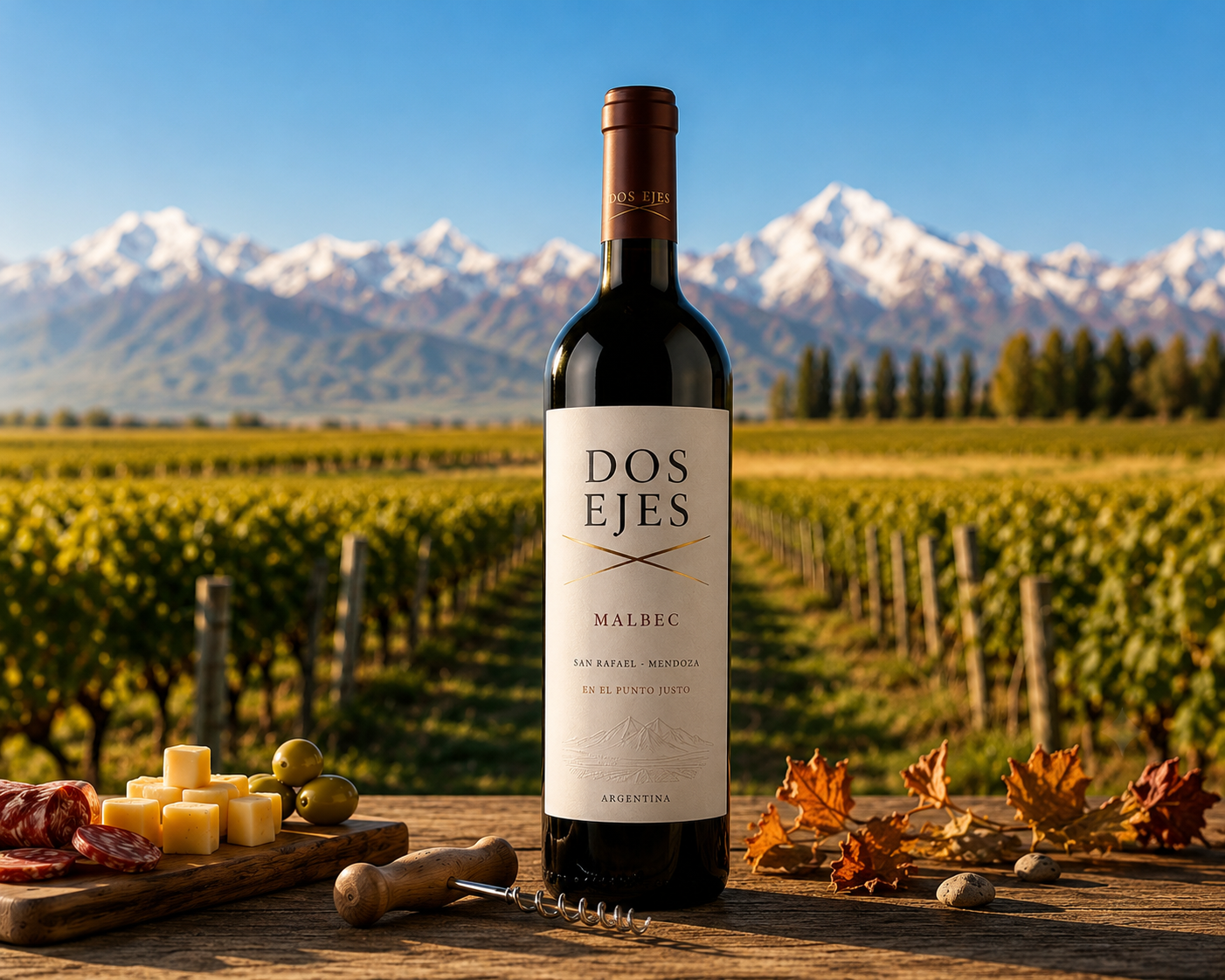 Botella de Malbec Dos Ejes